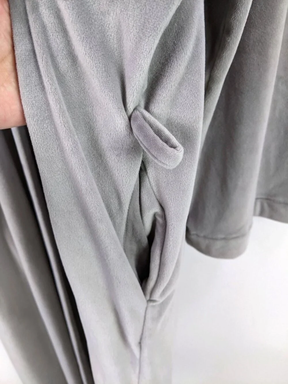 SKIMS Gray Soft Velour Fleece Wrap Robe Lounge Wear Size M
